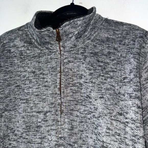 Weatherproof Vintage Mens Grey Quarter-Zip Pullover Sweater L - Picture 2 of 6